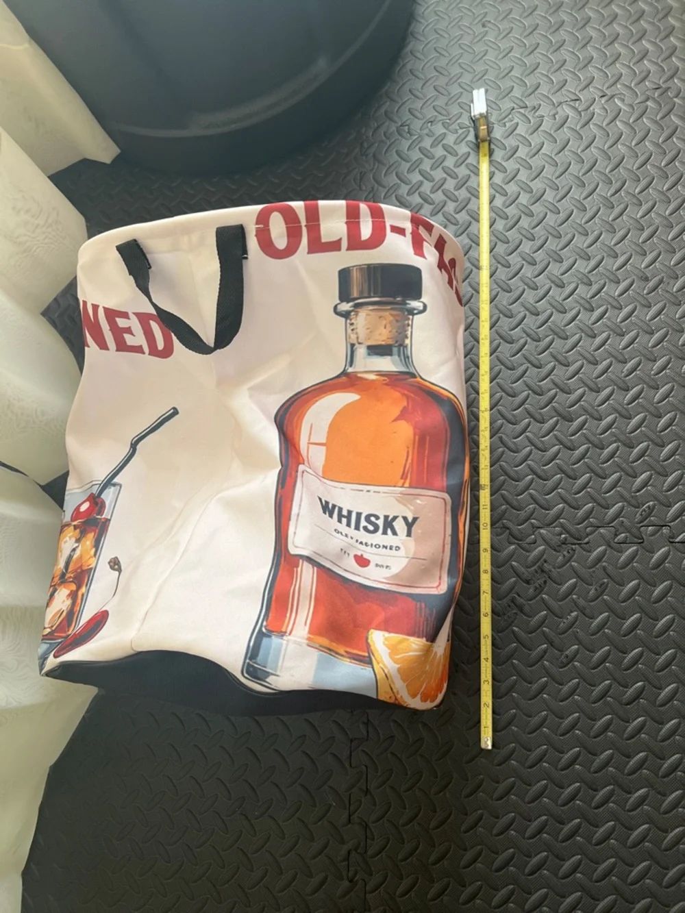 #1702** “7X4” Graphic Whisky Print Laundry Bag - Beige - Picture 3 of 9